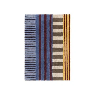 Lorena Canals Washable Rug Color On Indigo Blue In Blue/burgundy/honey