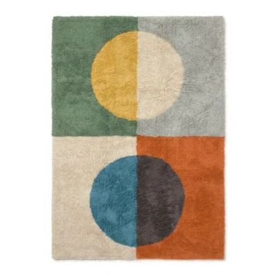 Lorena Canals Washable Rug Illusion Lens In Green/blue/orange