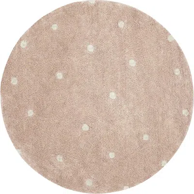 Lorena Canals Washable Rug Round Dot In Brown
