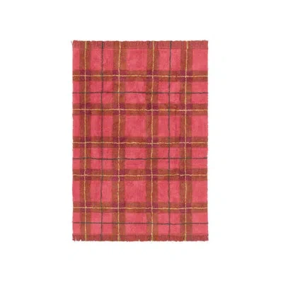 Lorena Canals Washable Rug Tartan In Pink