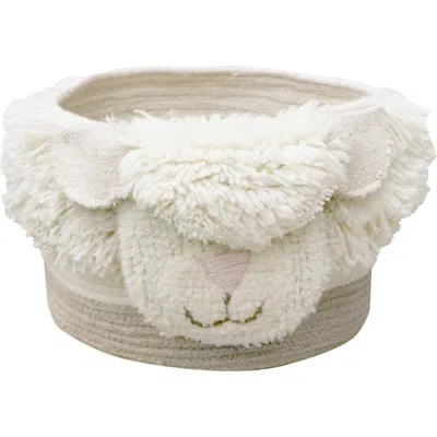 Lorena Canals Woolable Pink Nose Sheep Basket In White