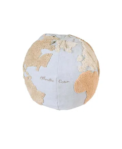 Lorena Canals World Map Pouf - 1' 8 X 1' 8 X 1' 6 In Multicolor
