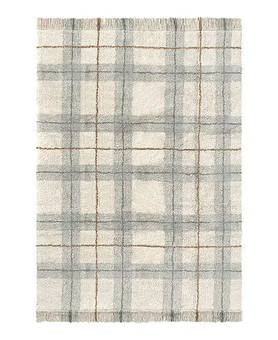 Lorena Canals Wouf Wouf Washable Rug Tartan Blue Sage 2'11x3'11 Area Rug In Neutral