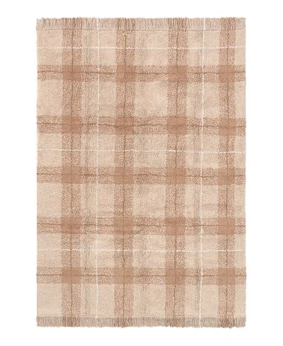 Lorena Canals Wouf Wouf Washable Rug Tartan Rose 4'7x6'3 Area Rug In Brown