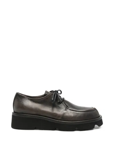 Lorena Paggi Lace-up Platform Derby Shoes In Brown