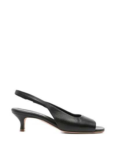 Lorena Paggi Peep-toe Slingback Pumps In Black