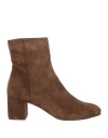 Lorena Paggi Woman Ankle Boots Khaki Size 11 Leather In Beige