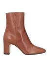 Lorena Paggi Woman Ankle Boots Tan Size 11 Leather In Brown