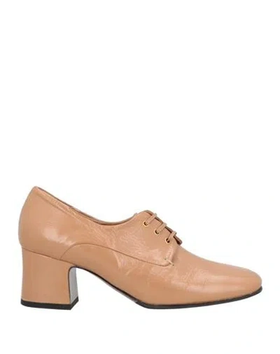 Lorena Paggi Woman Lace-up Shoes Blush Size 11 Leather In Pink