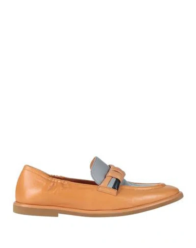 Lorena Paggi Woman Loafers Camel Size 8 Leather In Multi