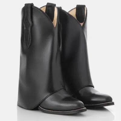 Lorena Saravia Women's Black Cowboy Boots Midi