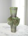 Lorene Cavagna Ceramique Onde Stoneware Vase, 11" In Onde