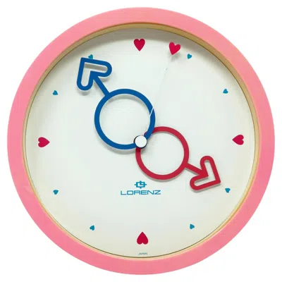 Pre-owned Lorenz 1980s Pink Heart Wall Clock By