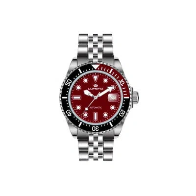 Pre-owned Lorenz Automatic Mens Wristwatch  26148cc Stainless Steel Red Sub 100mt
