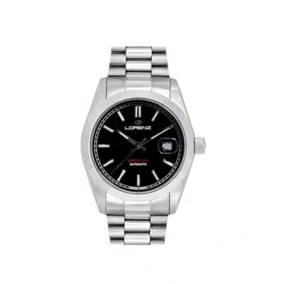 Pre-owned Lorenz Automatic Mens Wristwatch  Capitol Hill 90002bb Steel Black Swiss Made