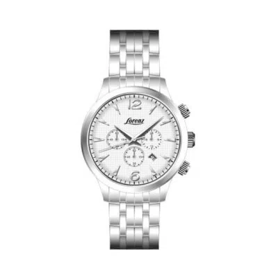 Pre-owned Lorenz Mens Wristwatch  21063aa Chrono Stainless Steel White Sub 50mt