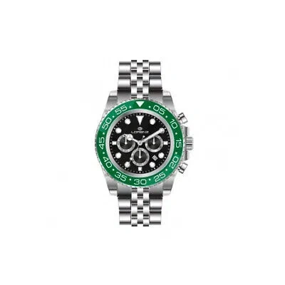 Pre-owned Lorenz Mens Wristwatch  26167bb Chrono Stainless Steel Black Green