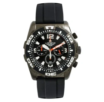 Pre-owned Lorenz Mens Wristwatch  26171ff Chrono Silicone Black Sub 100mt