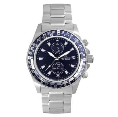 Pre-owned Lorenz Mens Wristwatch  26206bb Chrono Stainless Steel Blue