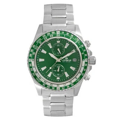 Pre-owned Lorenz Mens Wristwatch  26206dd Chrono Stainless Steel Green
