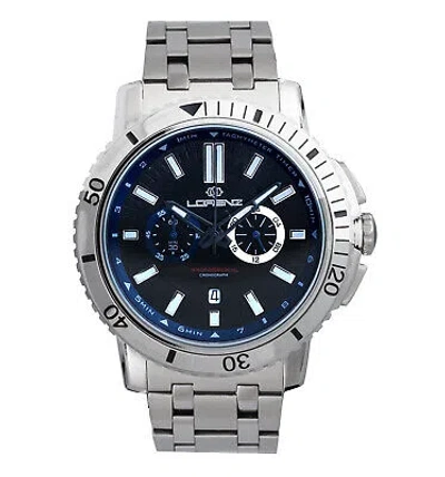 Pre-owned Lorenz Mens Wristwatch  Navisport 26893bb Chrono Stainless Steel Black Sub 100mt
