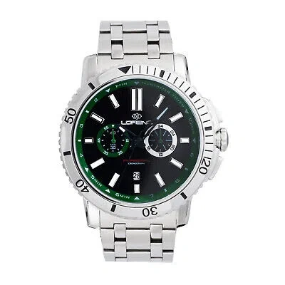Pre-owned Lorenz Mens Wristwatch  Navisport 26893cc Chrono Stainless Steel Black Sub 100mt