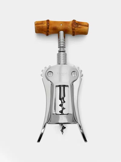 Lorenzi Milano Bamboo Double-layer Corkscrew  Abask Luxury Gift In Metallic