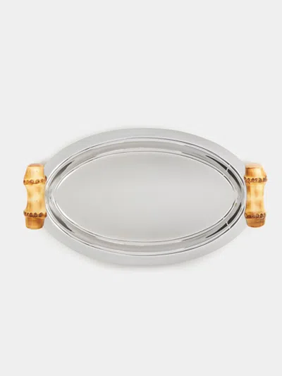 Lorenzi Milano Bamboo Tray  Abask Luxury Gift In Metallic