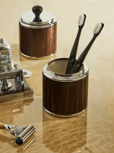 Lorenzi Milano Ebony Toothbrush Holder In Brown