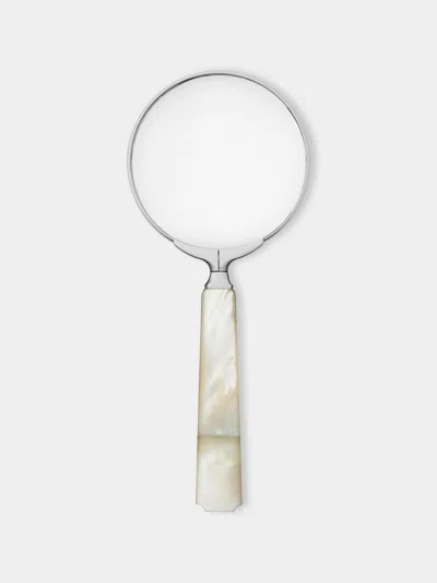 Lorenzi Milano Mother-of-pearl Magnifying Glass In White