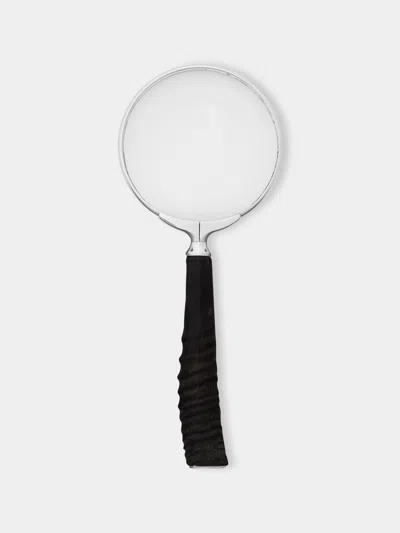 Lorenzi Milano Springbok Horn Magnifying Glass In Black