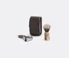 Lorenzi Milano Stag Antler Travelling Shaving Set In Brown Stag Antler In Brown