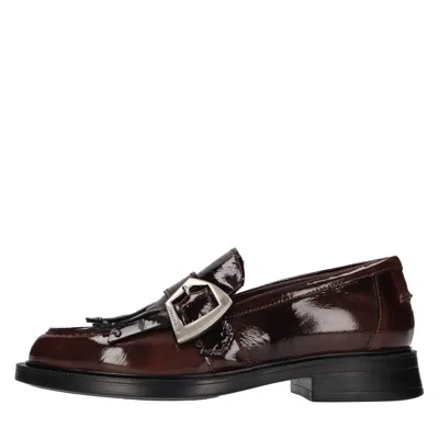 Lorenzo Mari Flat Shoes In Burgundy