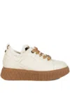 Lorenzo Mari Sally 30 Shearling-trim Sneakers In White