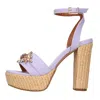 Lorenzo Mari Sandals Lilac In Lilla Chiari E Naturali