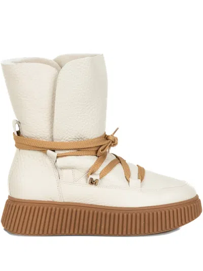 Lorenzo Mari Tie Detail Boots In Neutral