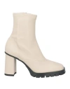 Lorenzo Mari Woman Ankle Boots Beige Size 8 Leather In Beige