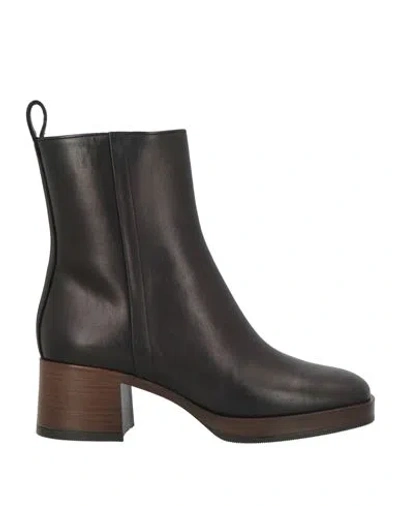 Lorenzo Mari Woman Ankle Boots Black Size 6 Leather