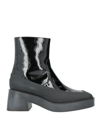 Lorenzo Mari Woman Ankle Boots Black Size 6 Textile Fibers