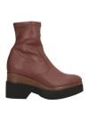 Lorenzo Mari Woman Ankle Boots Chocolate Brown Size 10 Textile Fibers