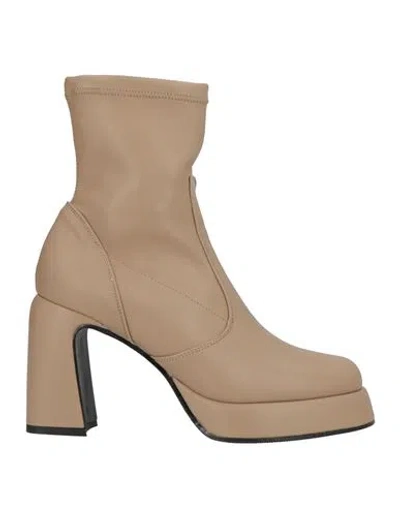 Lorenzo Mari Woman Ankle Boots Sand Size 9 Synthetic Material