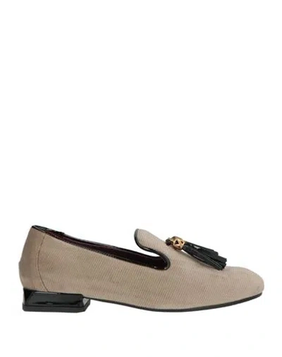 Lorenzo Mari Woman Loafers Beige Size 6 Textile Fibers In Neutral