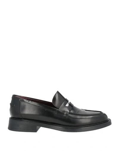 Lorenzo Mari Woman Loafers Black Size 10 Leather