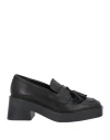 Lorenzo Mari Woman Loafers Black Size 10 Soft Leather In Black