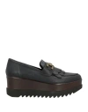 Lorenzo Mari Woman Loafers Black Size 5 Textile Fibers In Black