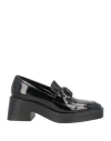 Lorenzo Mari Woman Loafers Black Size 8 Textile Fibers In Black