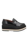 Lorenzo Mari Woman Loafers Black Size 9 Soft Leather In Black