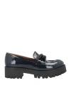 Lorenzo Mari Woman Loafers Midnight Blue Size 10 Textile Fibers