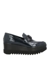 Lorenzo Mari Woman Loafers Midnight Blue Size 8 Textile Fibers