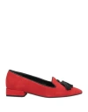 Lorenzo Mari Woman Loafers Red Size 10 Soft Leather